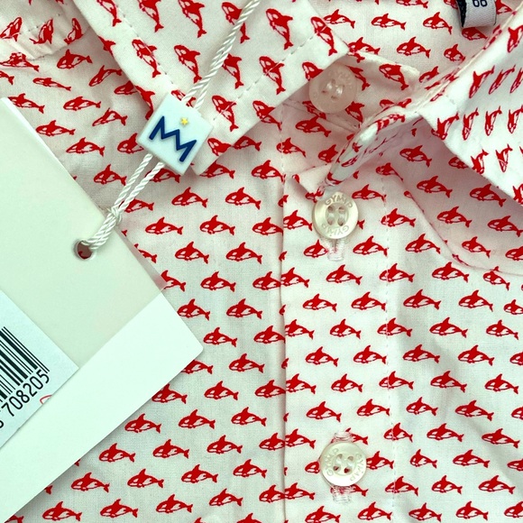 NWT, GYMP Belgian brand, baby boy button down shirt, size 6mo - Picture 2 of 6
